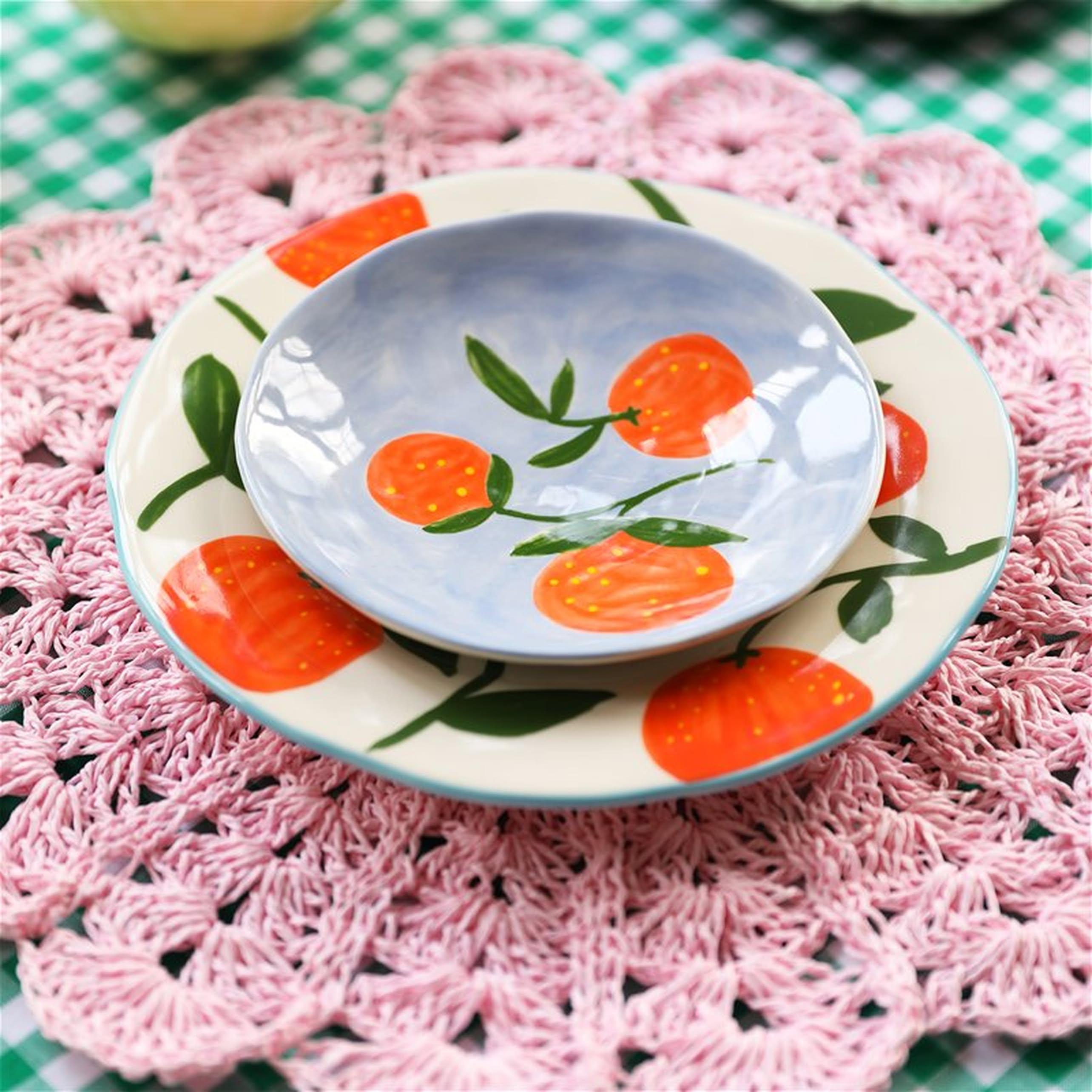 &klevering Orange Plate, Set of 4 - Multicolour