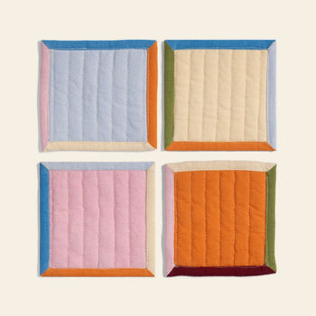&klevering Stitch Coaster Set of 4 Multicolour