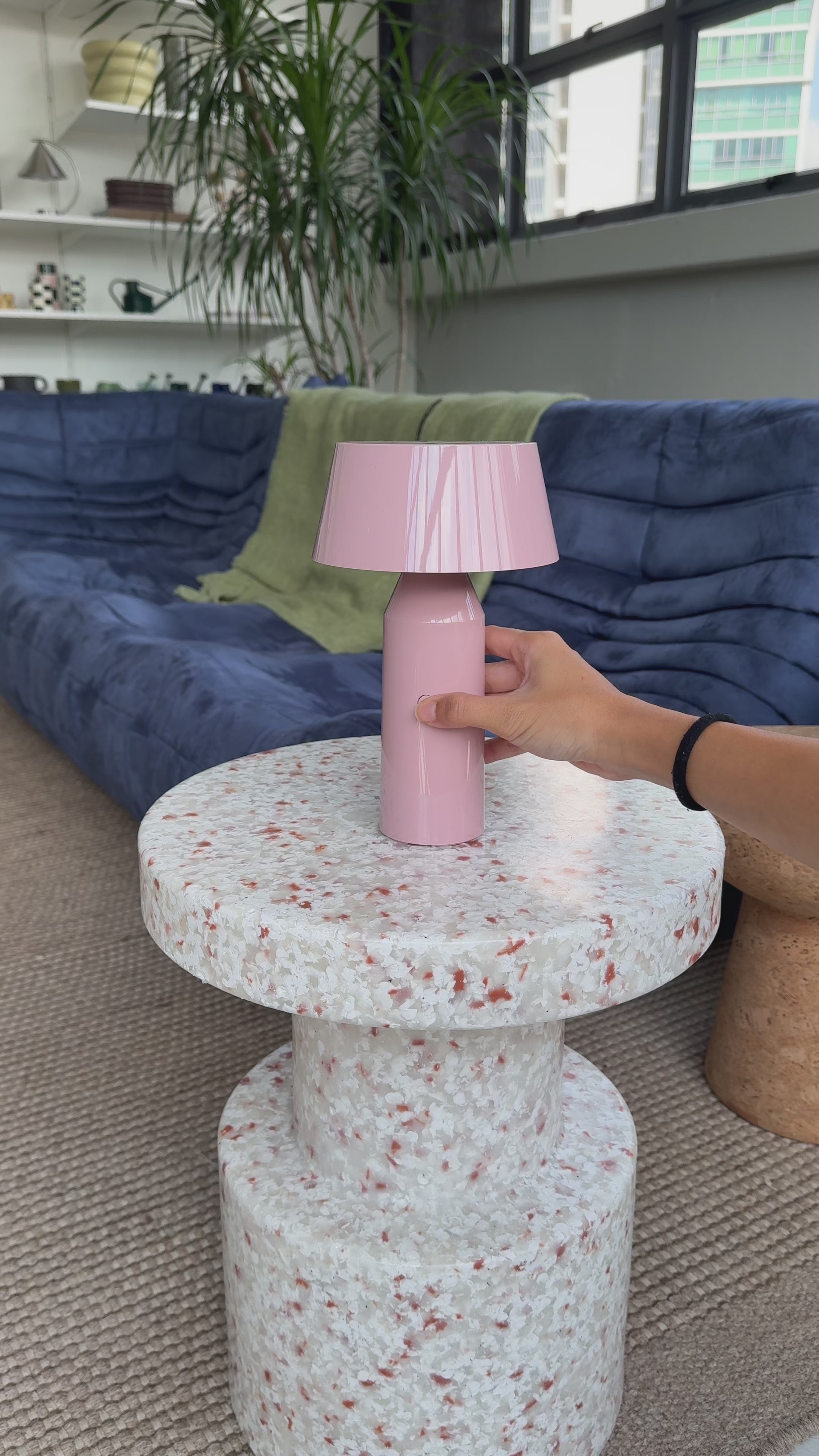 Marset Bicoca Portable Table Lamp Pale Pink