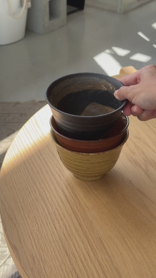 HKliving Kyoto Ceramic Japanese Matcha Bowls Set of 3